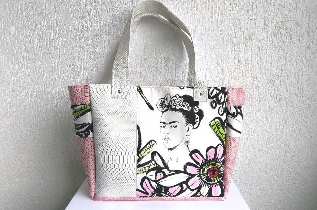 sac cabas frida blanc rose