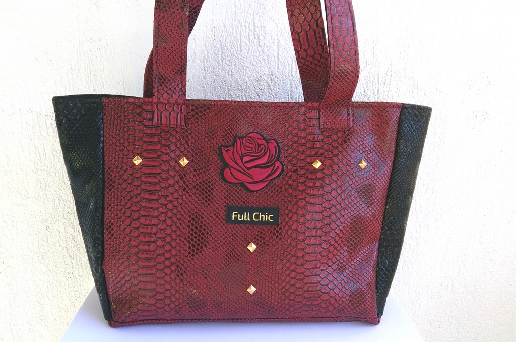 sac cabas glam rock rouge