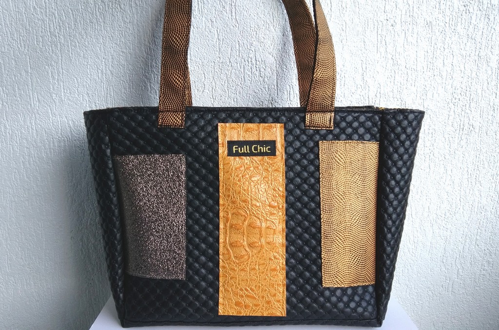 sac noir jaune asymetrique