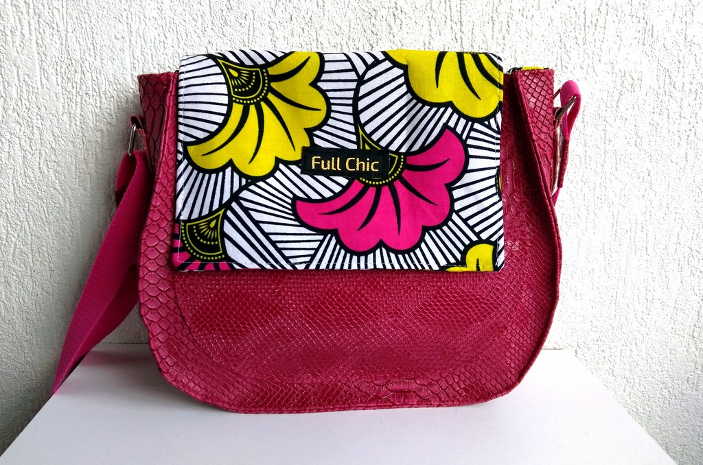 sac band wax fuchsia fleurs