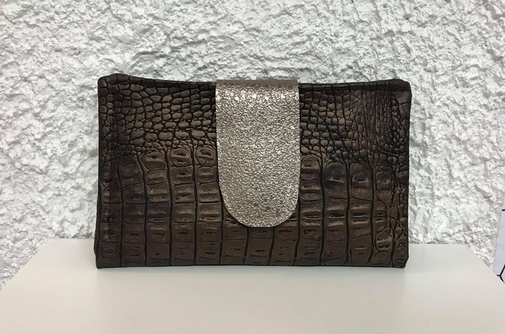 Grand Portefeuille marron bronze