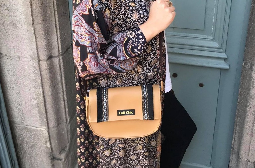 besace camel franges