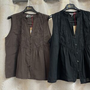 top choco et noir broderie anglaise