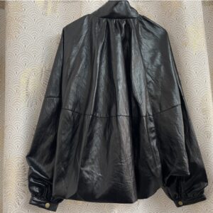 veste simili noir dos